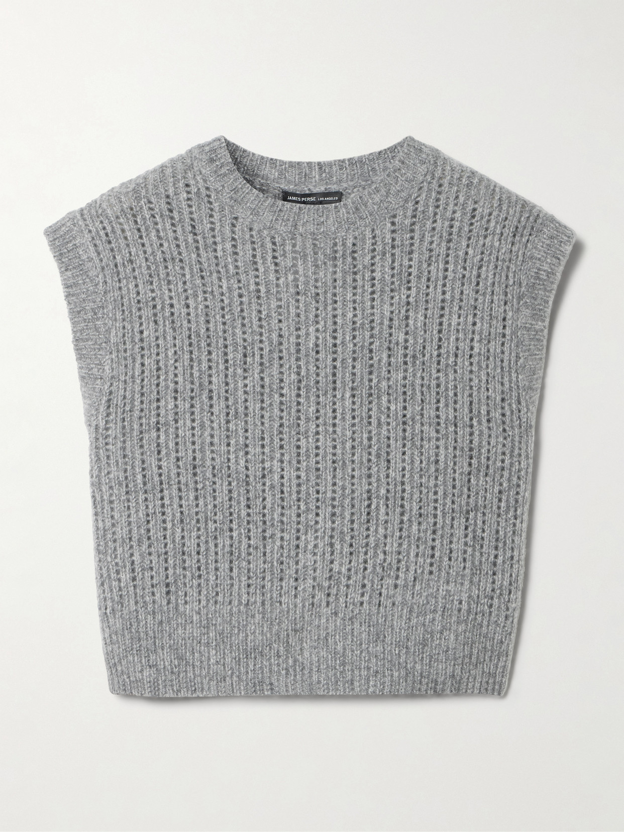 James Perse Cropped Cashmere And Silk-blend Vest In Gray