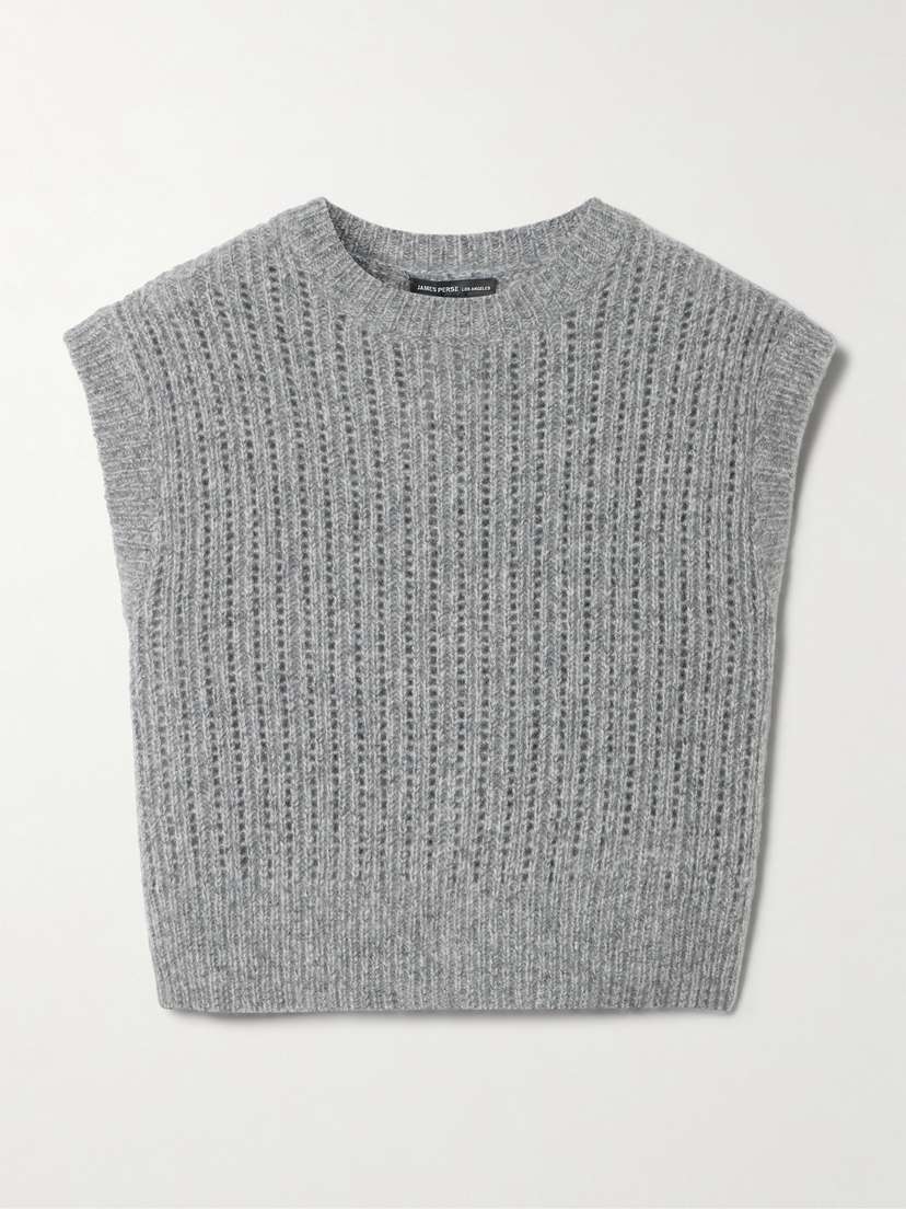 James Perse Cropped Cashmere And Silk-blend Vest