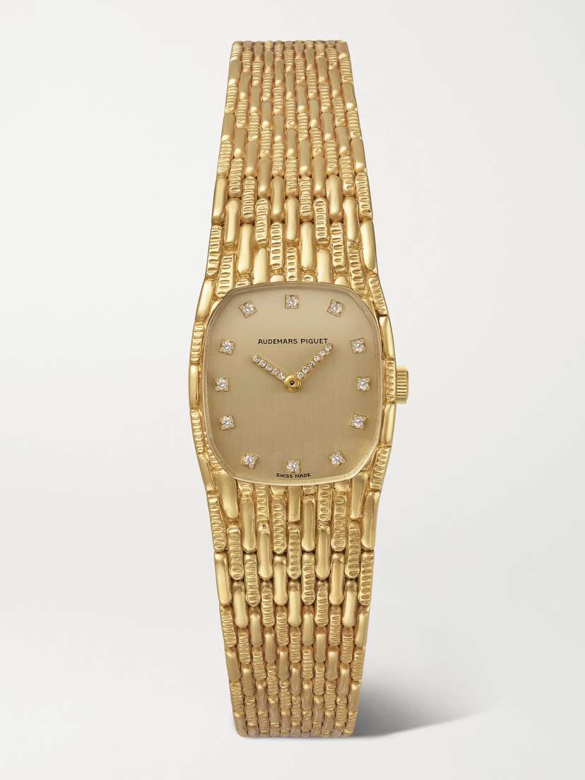 Stephanie Windsor + Audemars Piguet Vintage 1982 Cobra Hand-wound 21.5mm 18-karat Gold Diamond Watch, Ref. No. 624