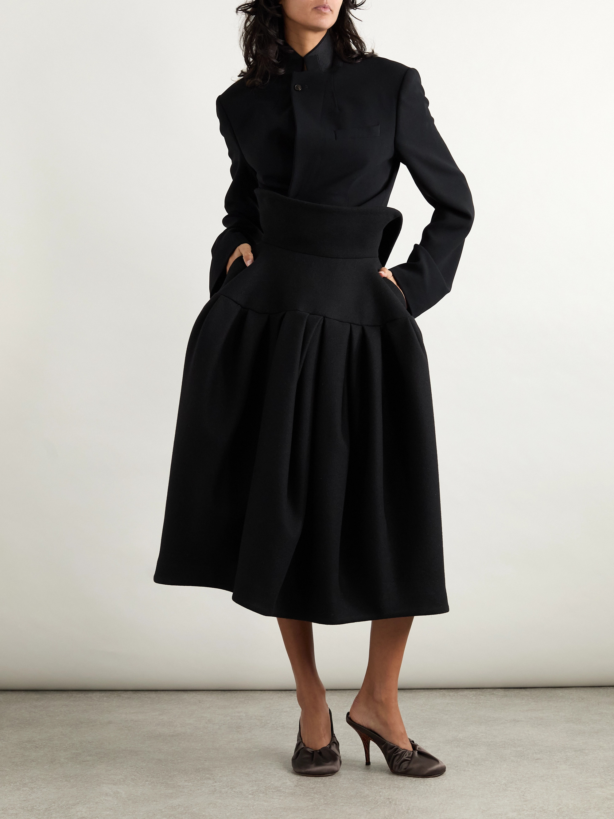 Dries Van Noten - Wool-blend twill midi skirt | Plush