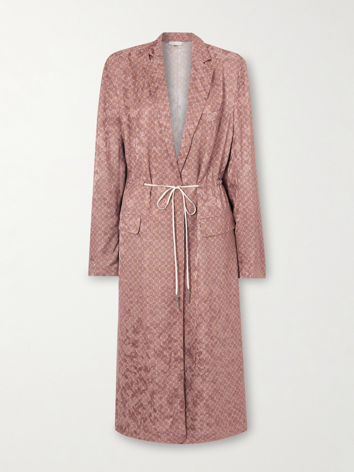 Dries Van Noten Rastino Wool-jacquard Coat In Orange