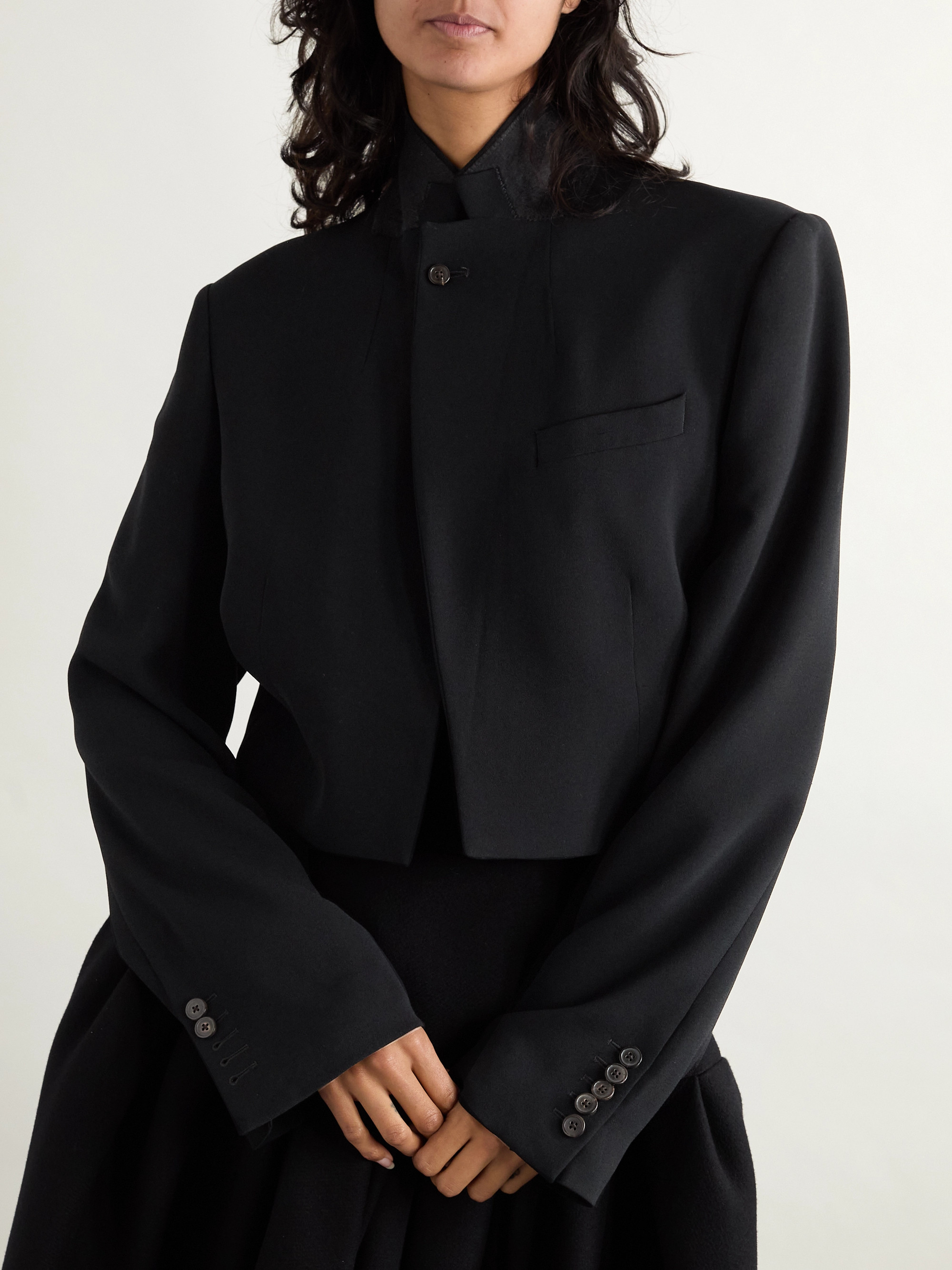 Dries Van Noten Cropped crepe blazer