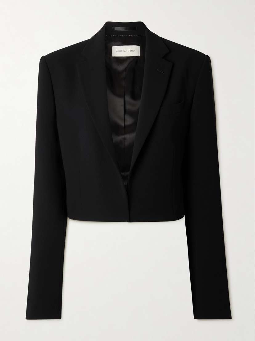 Dries Van Noten Cropped Crepe Blazer