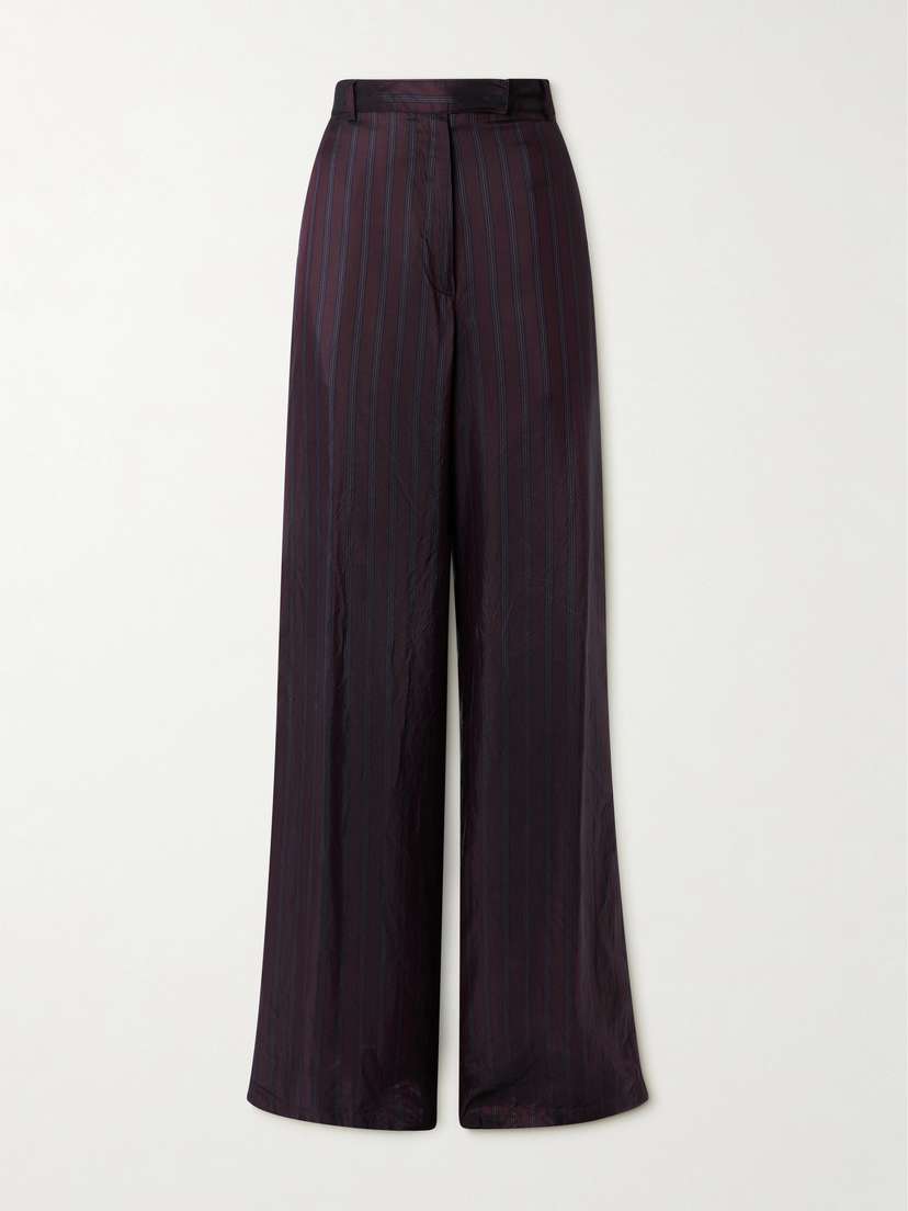 Dries Van Noten Striped Crepe Wide-leg Pants