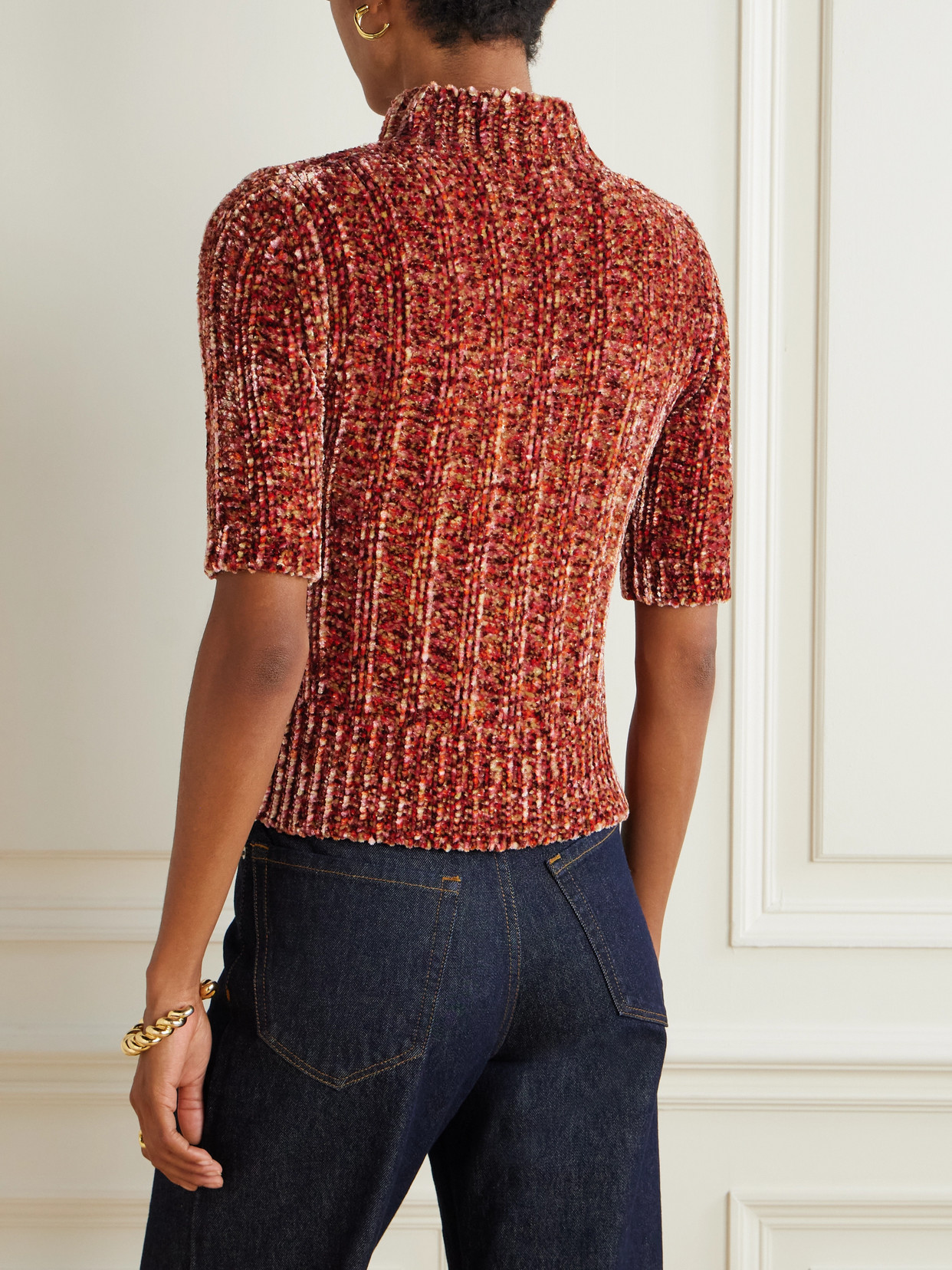 Ribbed-Knit Chenille Sweater
