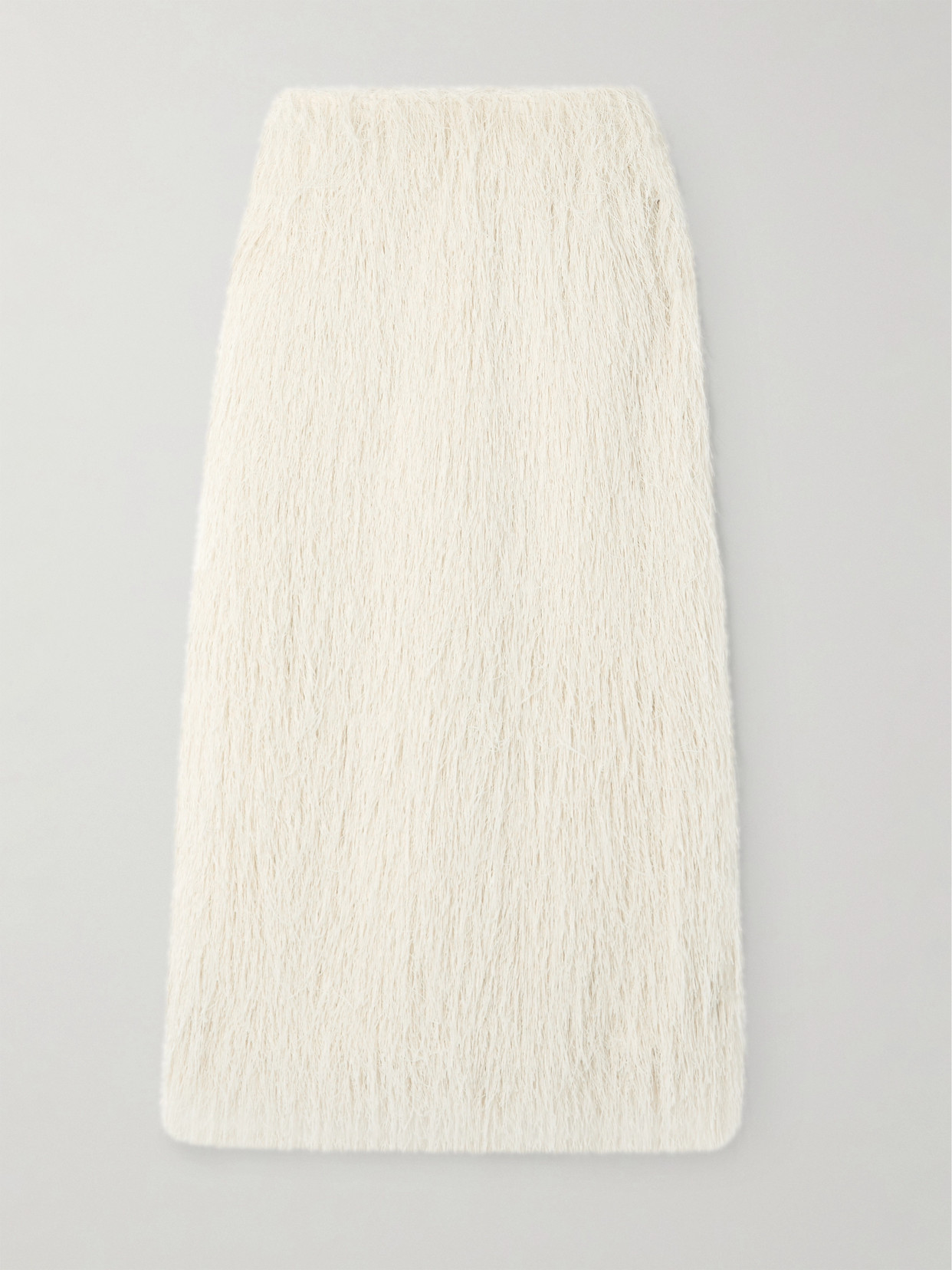 Dries Van Noten Fringed Knitted Skirt In White