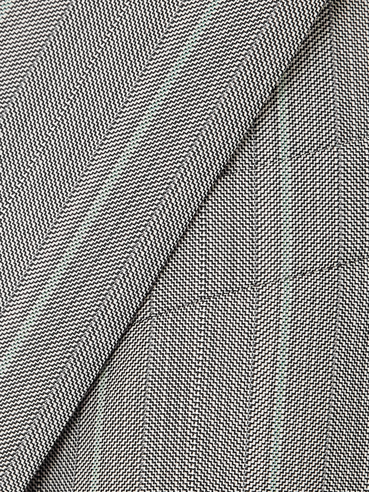 Dries Van Noten Double-breasted Herringbone Wool-blend Blazer In Gray