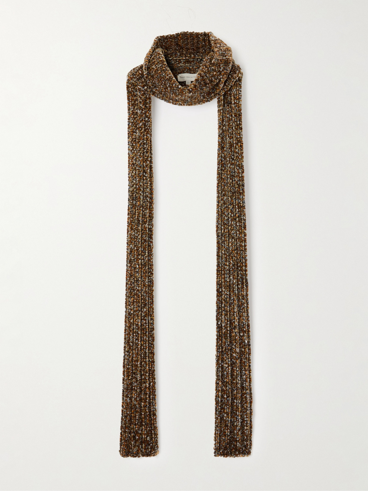 Dries Van Noten Chenille Scarf In Gray