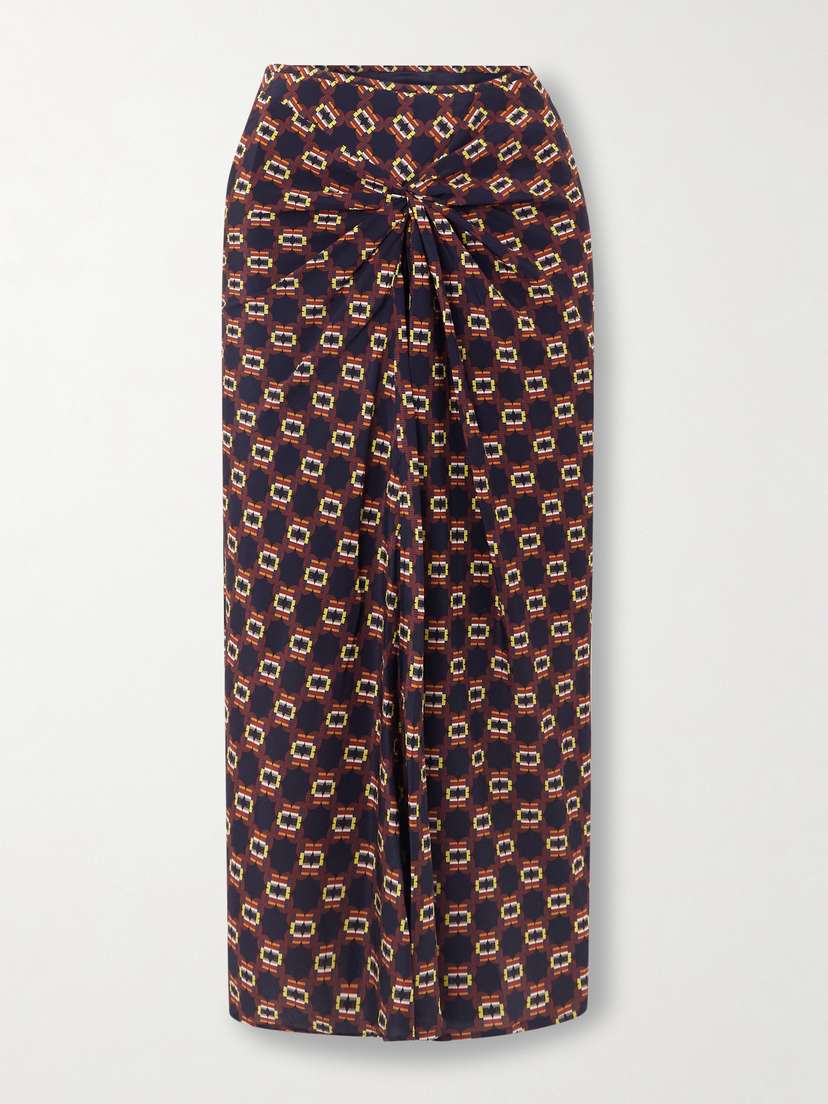 Dries Van Noten Silk-satin Midi Skirt