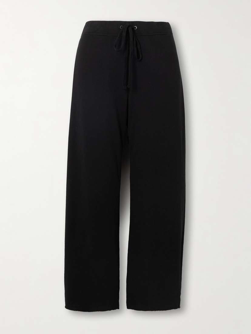 James Perse Cropped Brushed Cotton-terry Track Pants