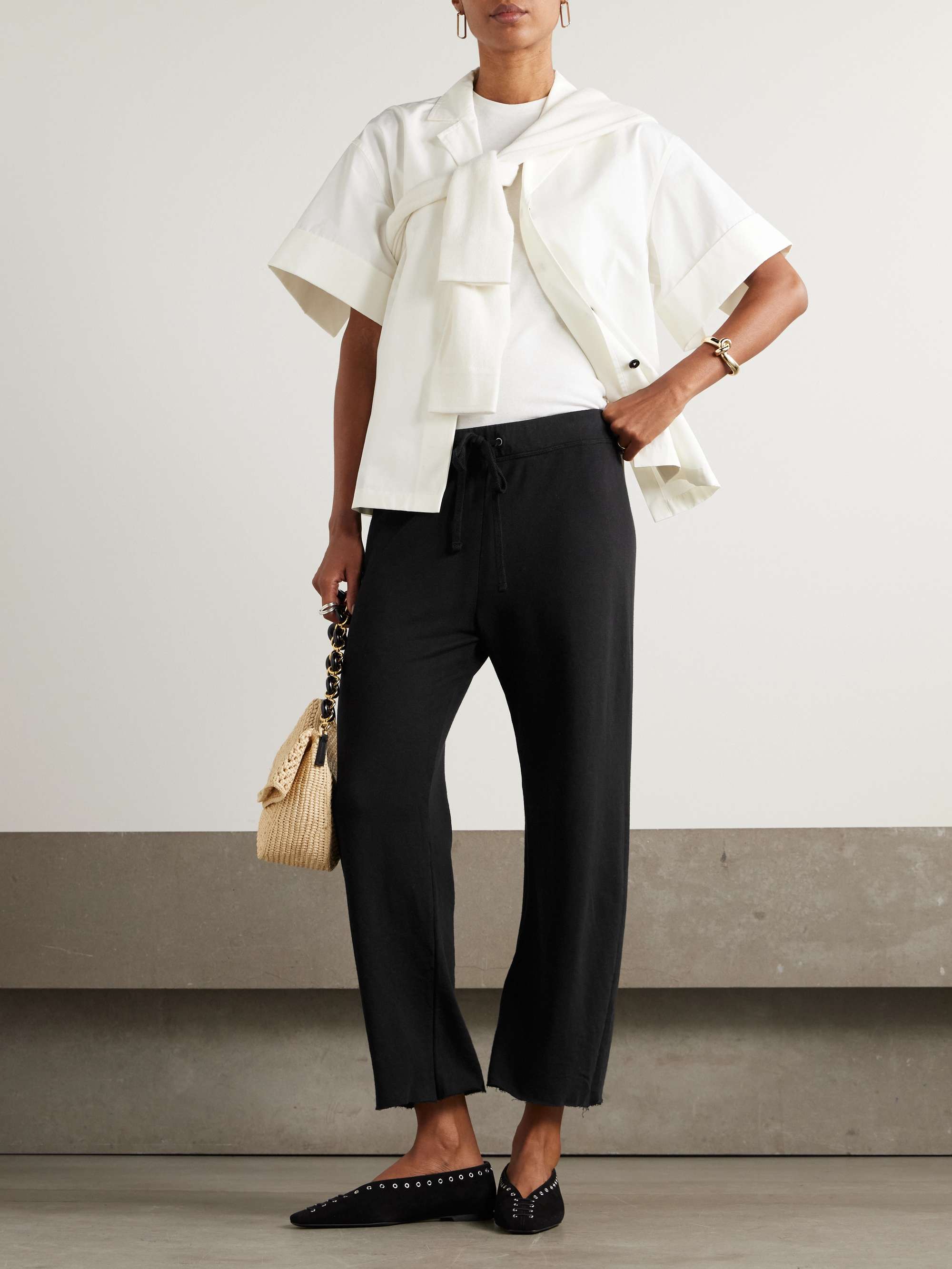 JAMES PERSE Pantalon de survêtement raccourci en molleton de coton Supima