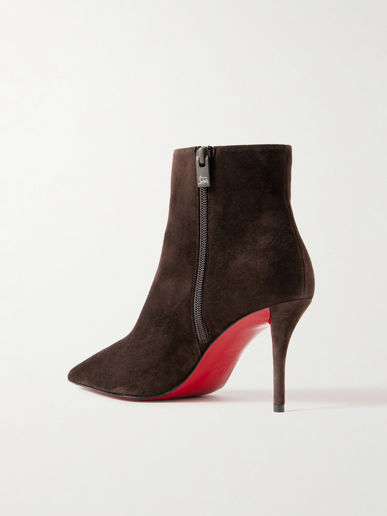 Christian Louboutin Miss Z 80 Suede Ankle Boots In Brown