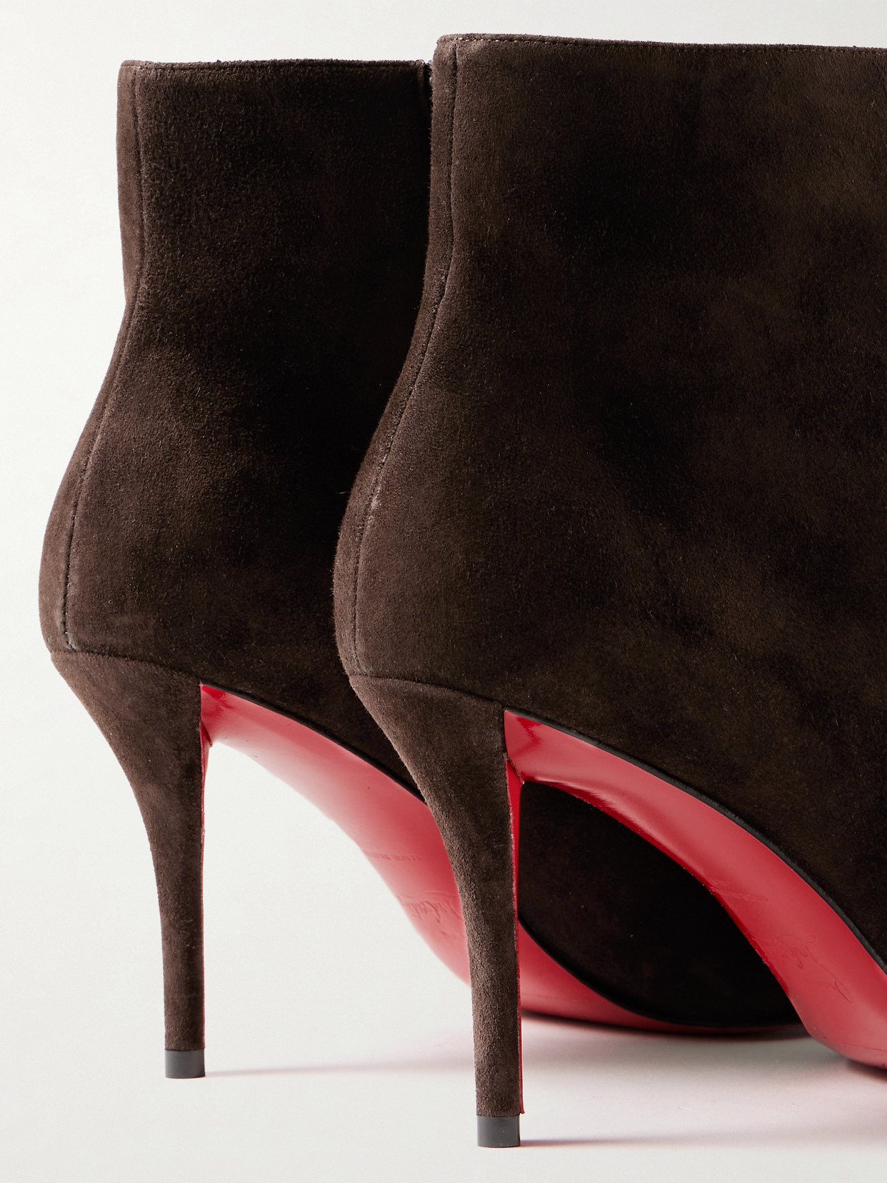 Christian Louboutin Miss Z 80 Suede Ankle Boots In Brown