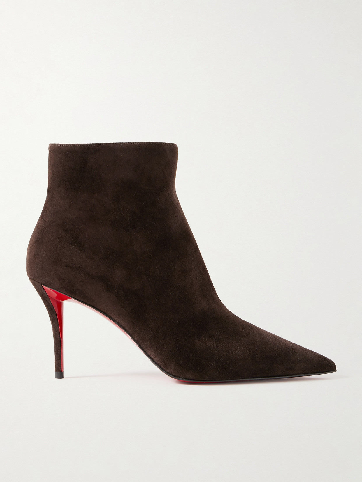 Christian Louboutin Miss Z 80 Suede Ankle Boots In Brown