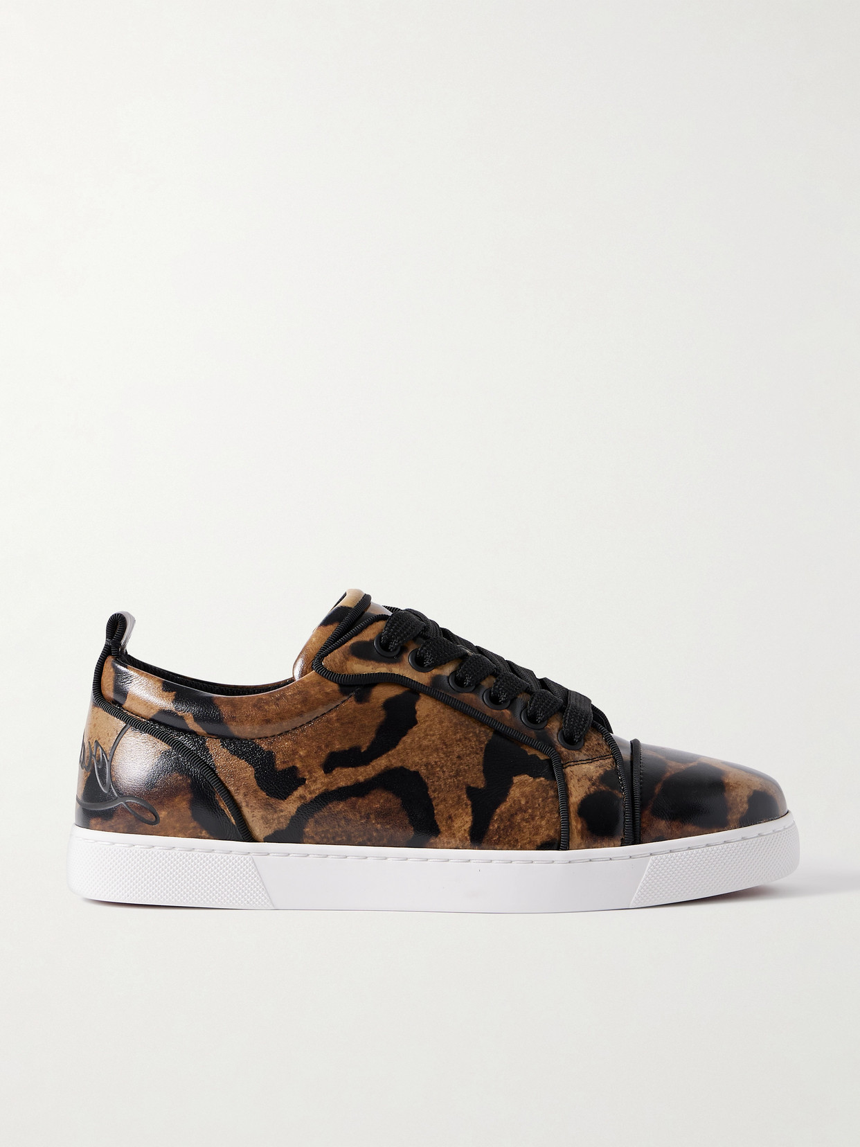 Christian Louboutin Fun Louise Junior Leopard-print Leather Sneakers In Green