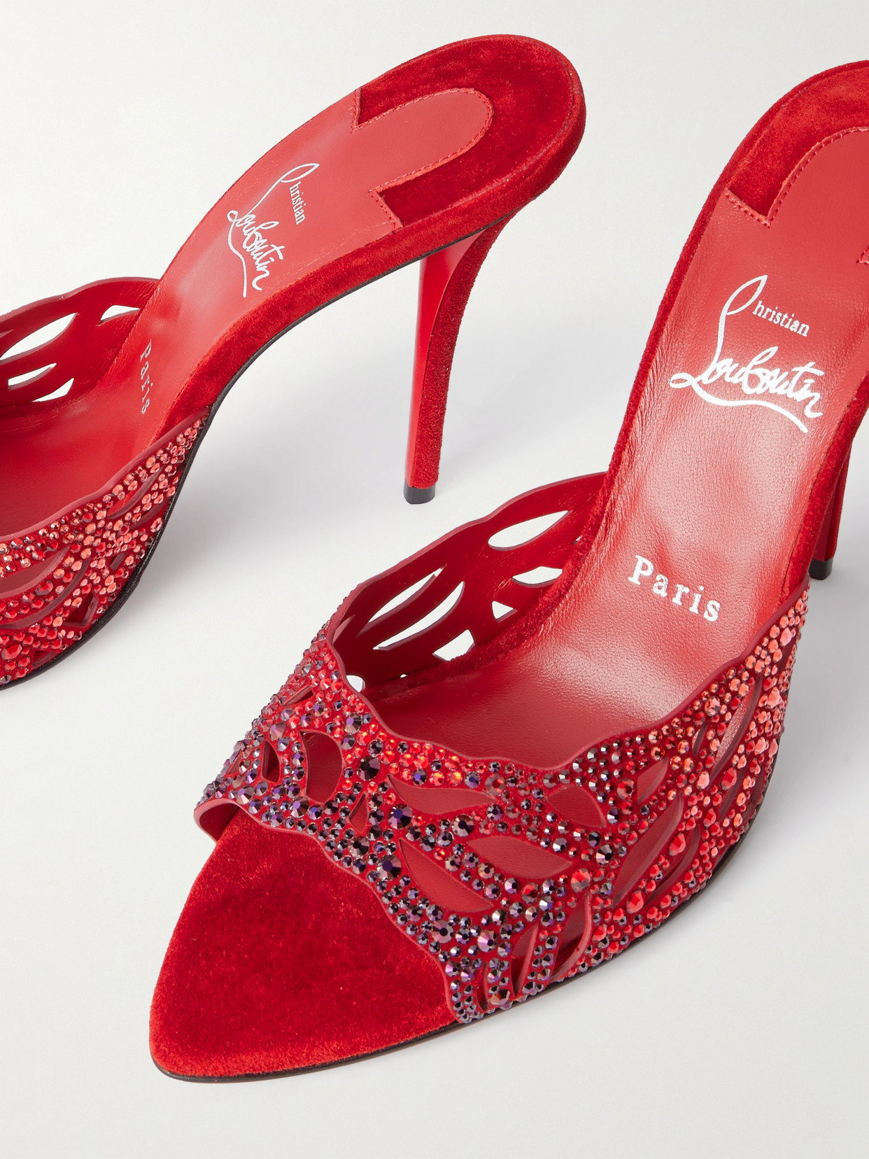 Lasera 100 Cutout Crystal-Embellished Sandals
