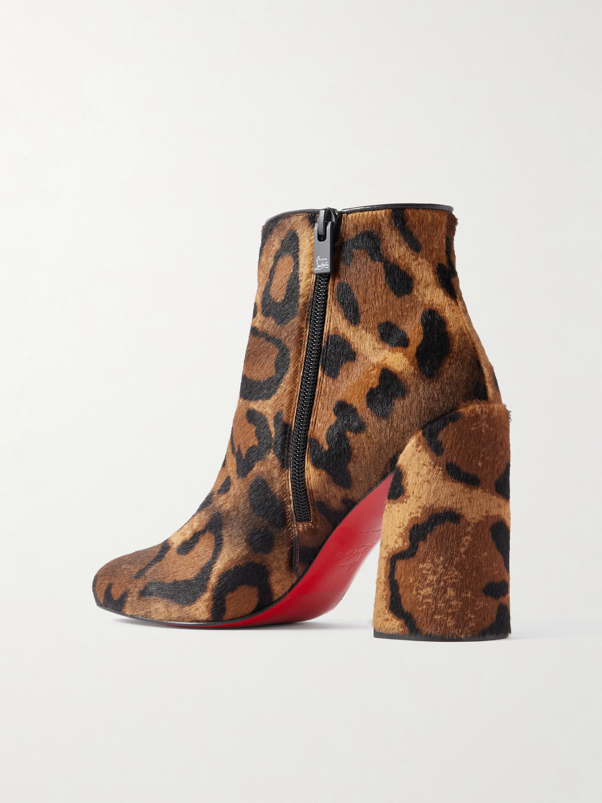 Christian Louboutin Jane Leopard Calf Hair Red Sole Booties In Multi
