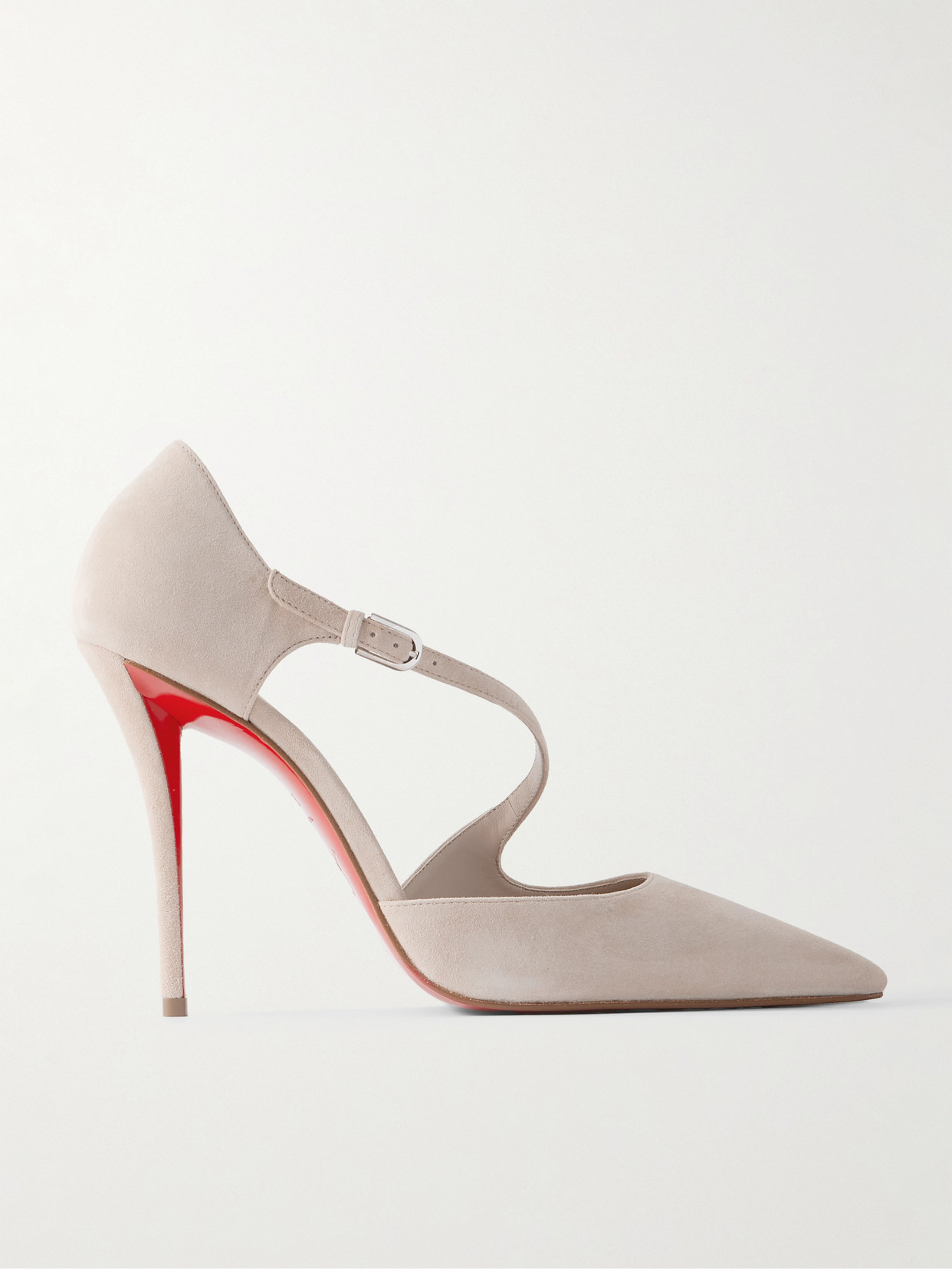 Christian Louboutin Miss Ziggyta 100 Suede Pumps In Neutral