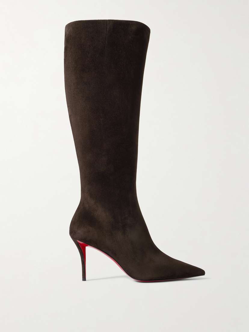 Christian Louboutin Miss Z 80 Suede Knee Boots