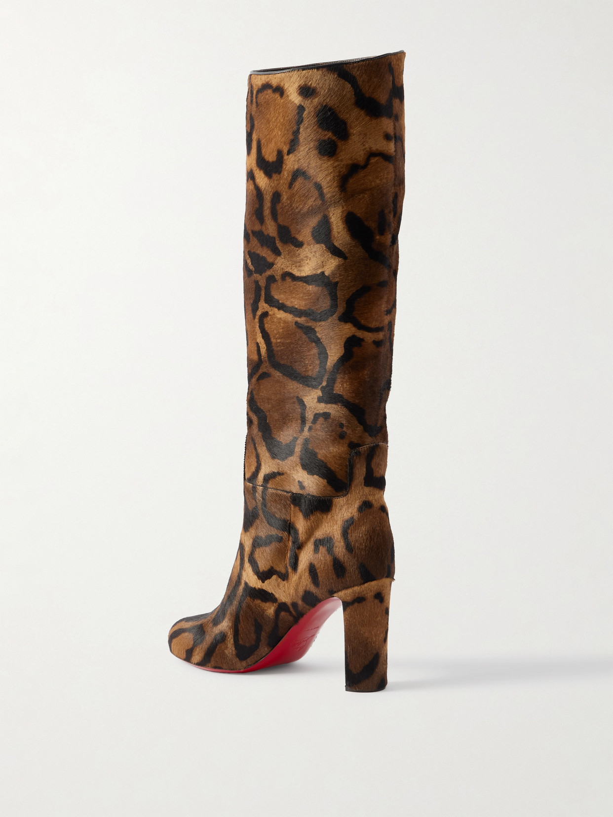 Christian Louboutin Loo Botta 85 Leopard-print Calf Hair Knee Boots In Multi