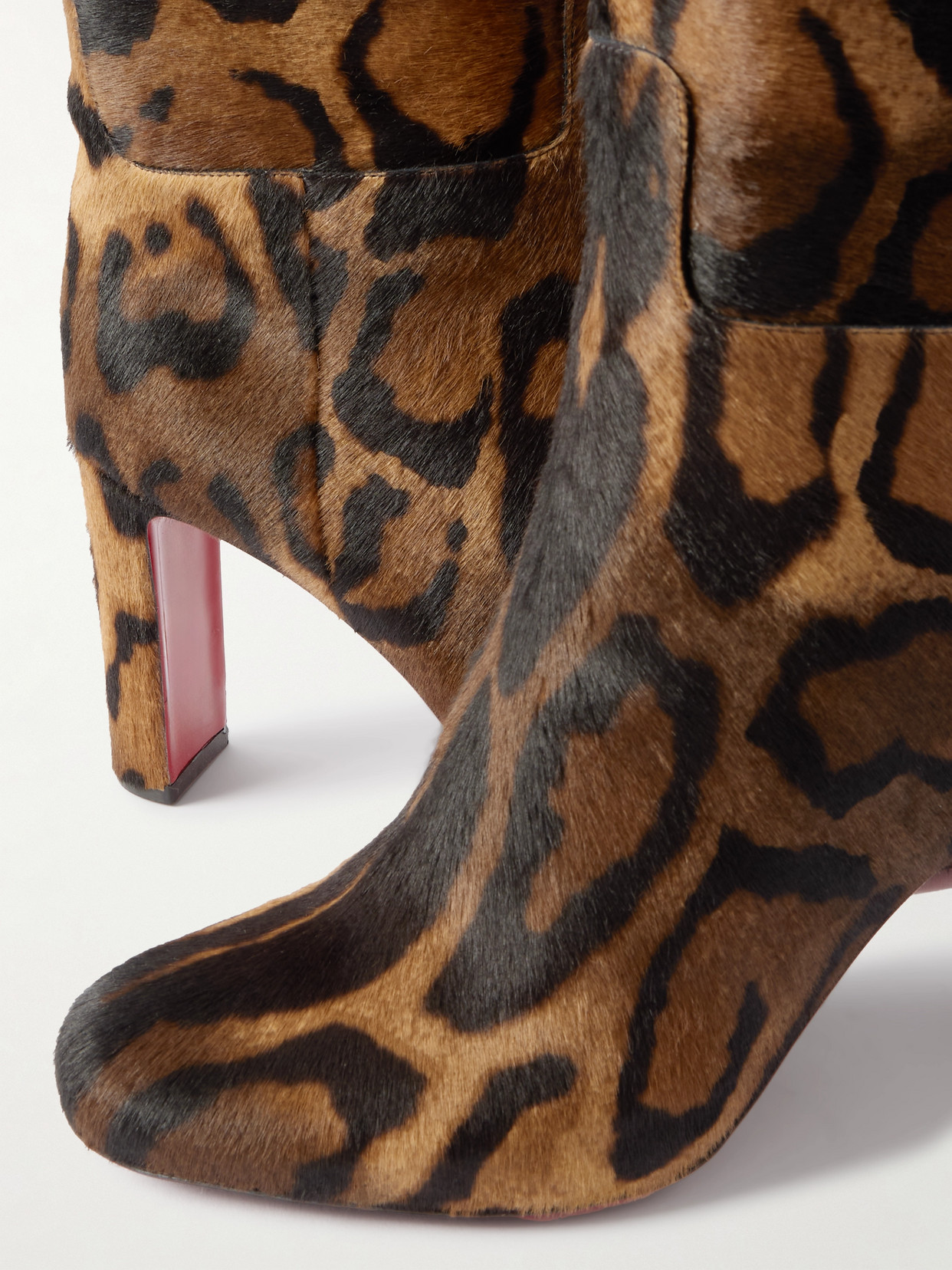 Christian Louboutin Loo Botta 85 Leopard-print Calf Hair Knee Boots In Multi