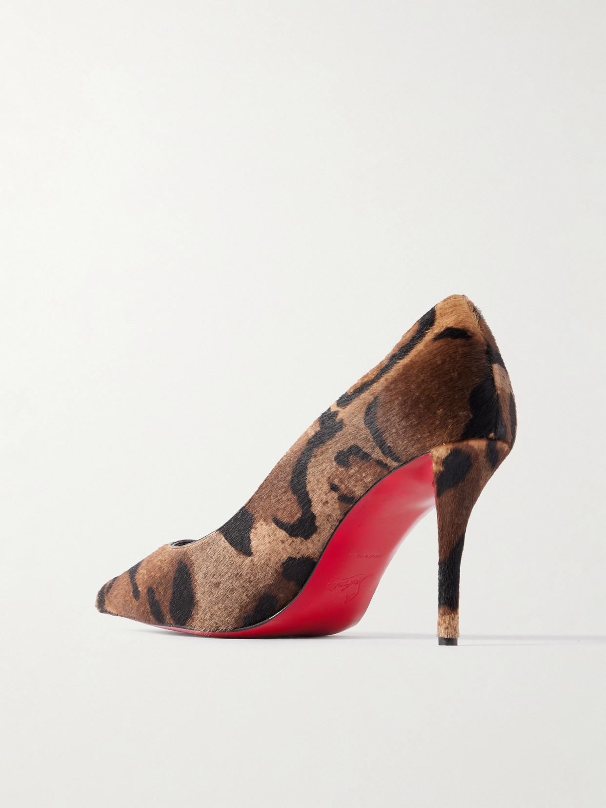 Christian Louboutin Miss Z Leopard-printed Pony Red Sole Pumps In Multi