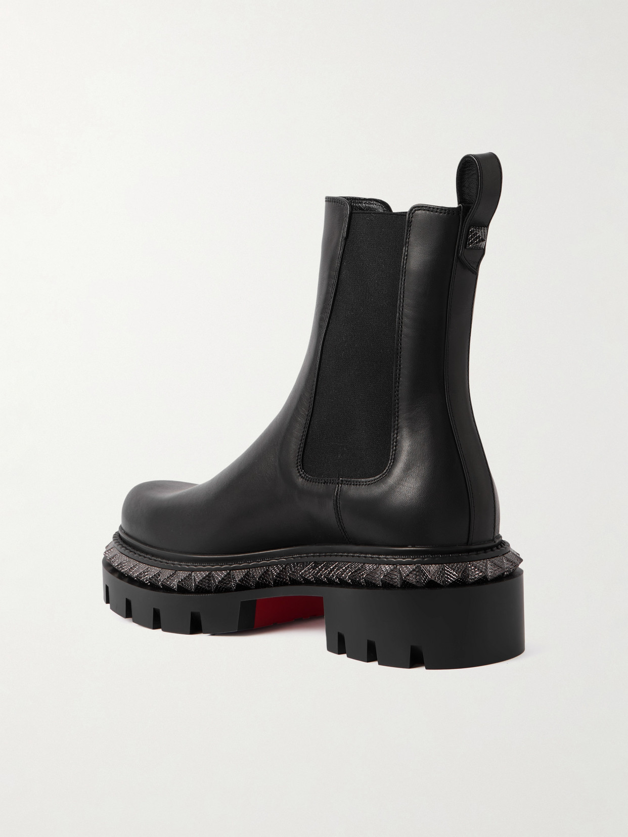 Christian Louboutin St Emilia Pyraclou Studded Leather Chelsea Boots In Black