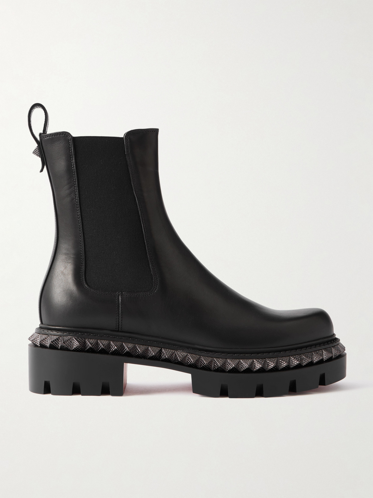 Christian Louboutin St Emilia Pyraclou Studded Leather Chelsea Boots In Black