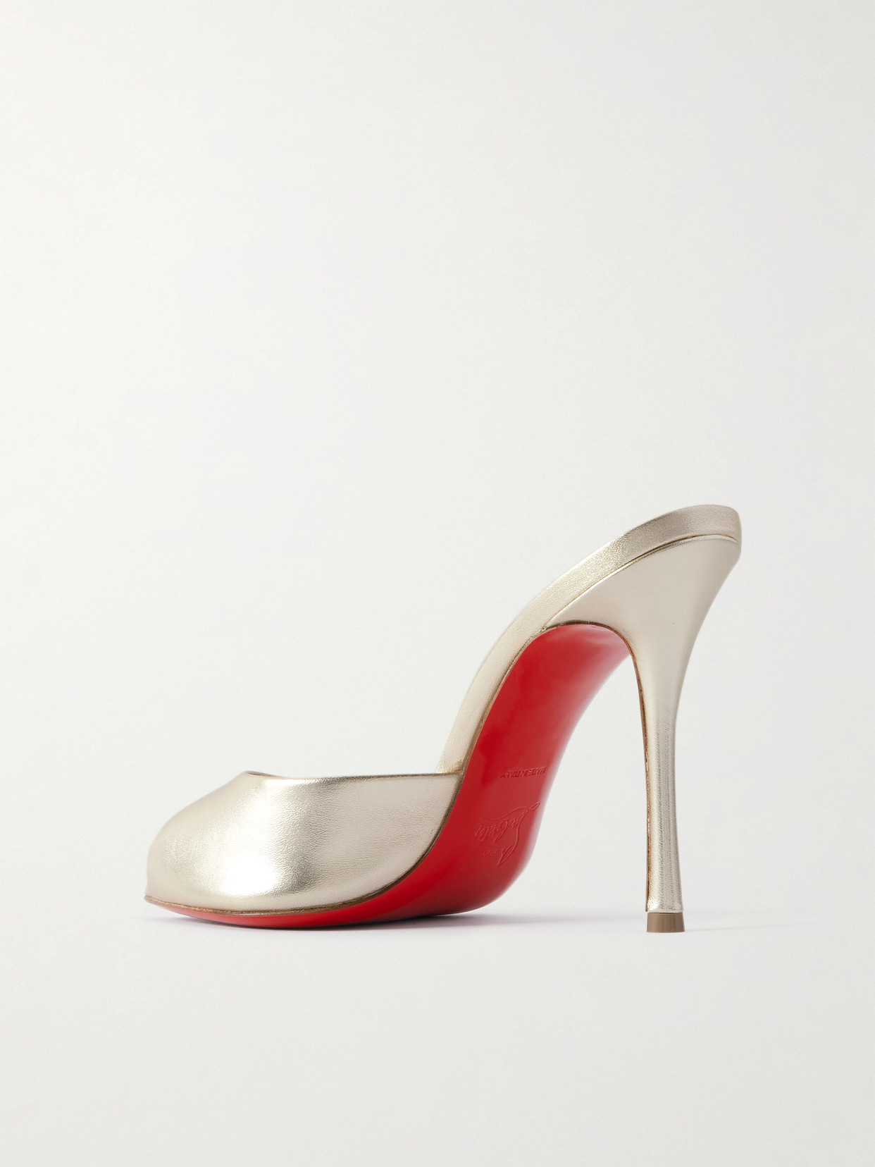 Christian Louboutin Me Dolly 100 Metallic Leather Mules