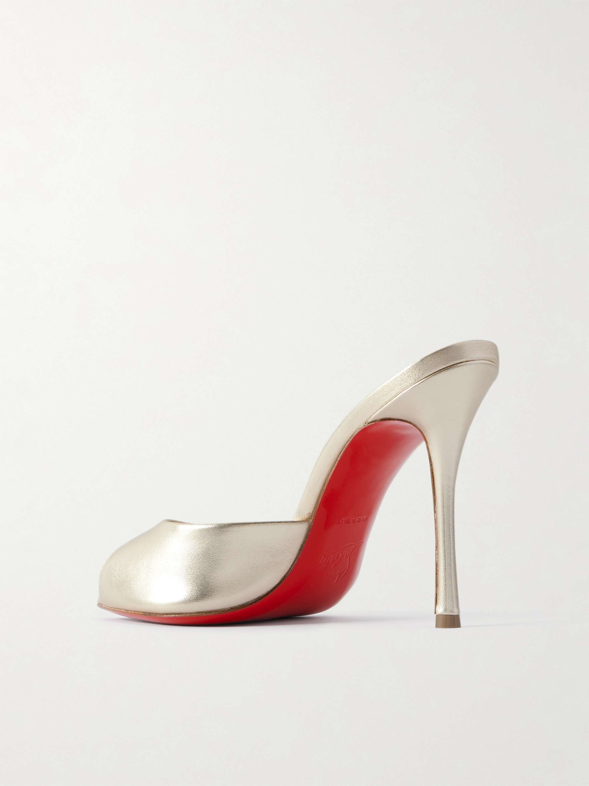 CHRISTIAN LOUBOUTIN Me Dolly 100 metallic leather mules