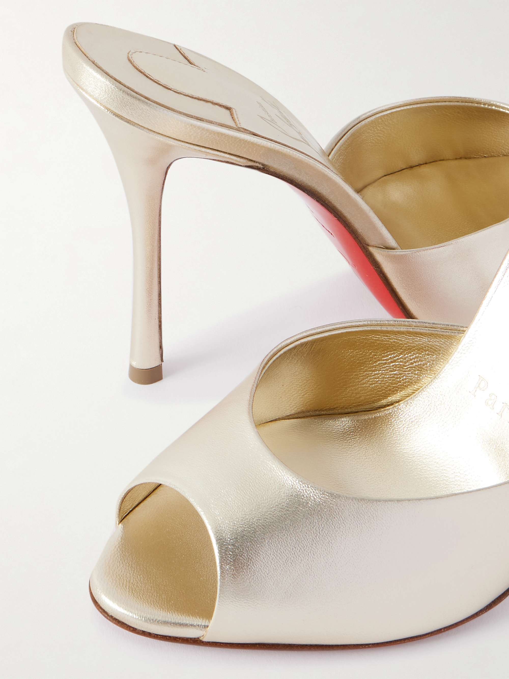 CHRISTIAN LOUBOUTIN Me Dolly 100 metallic leather mules