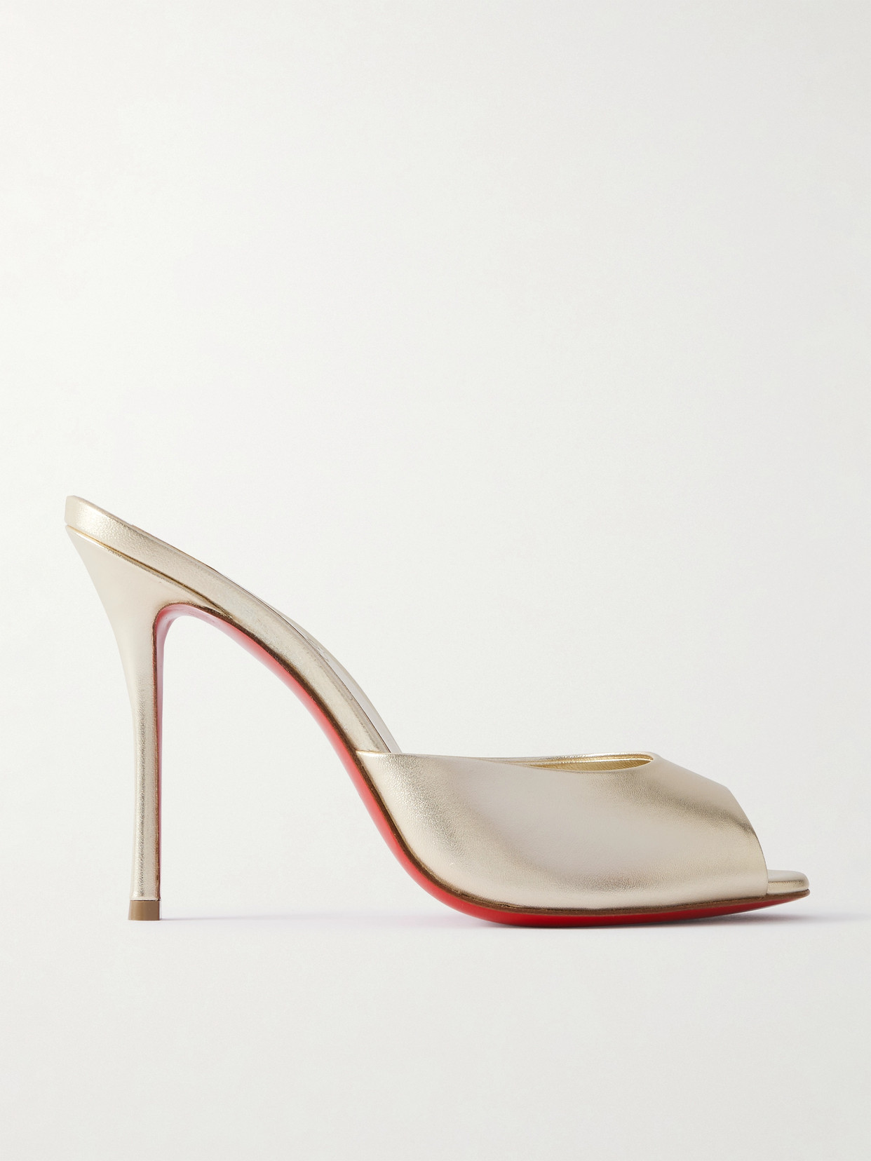 Christian Louboutin Me Dolly 100 Metallic Leather Mules