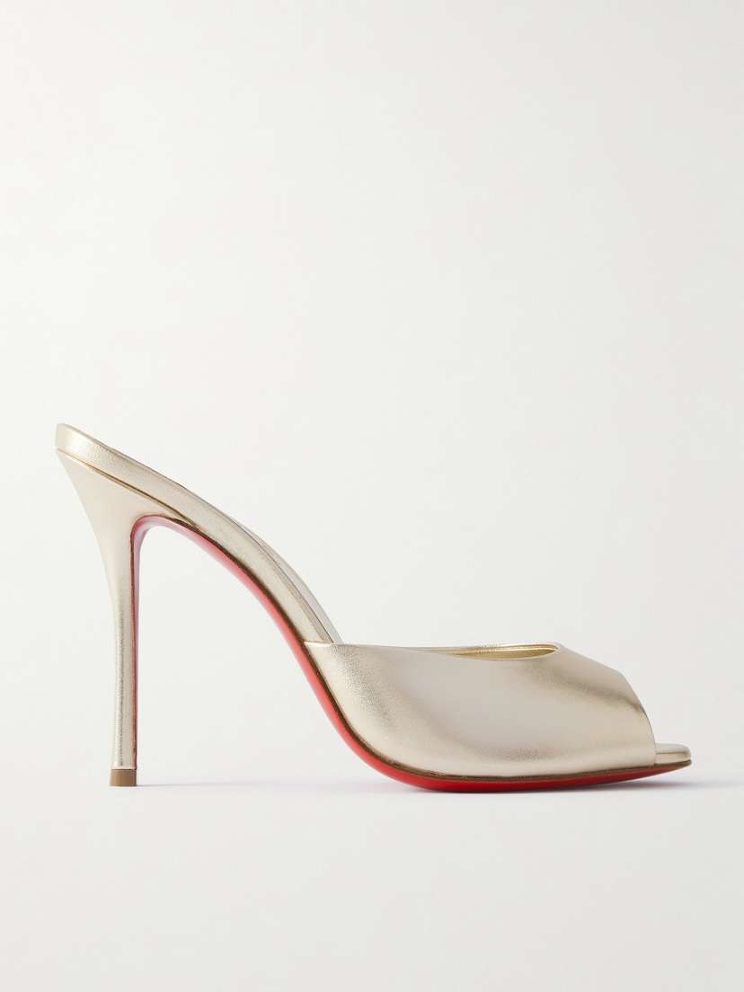 Christian Louboutin Me Dolly 100 Metallic Leather Mules