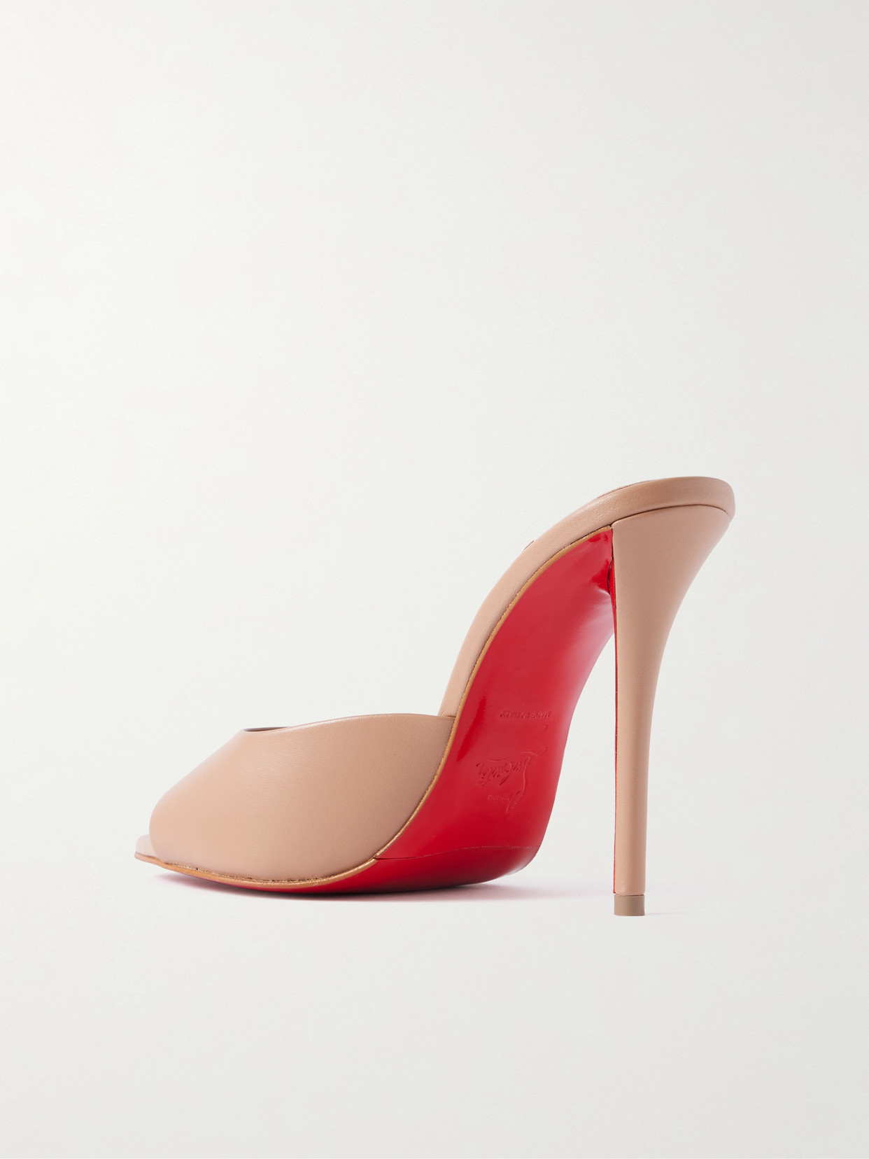 Christian Louboutin 100mm Miss Z Leather Red Sole Mules In Neutral