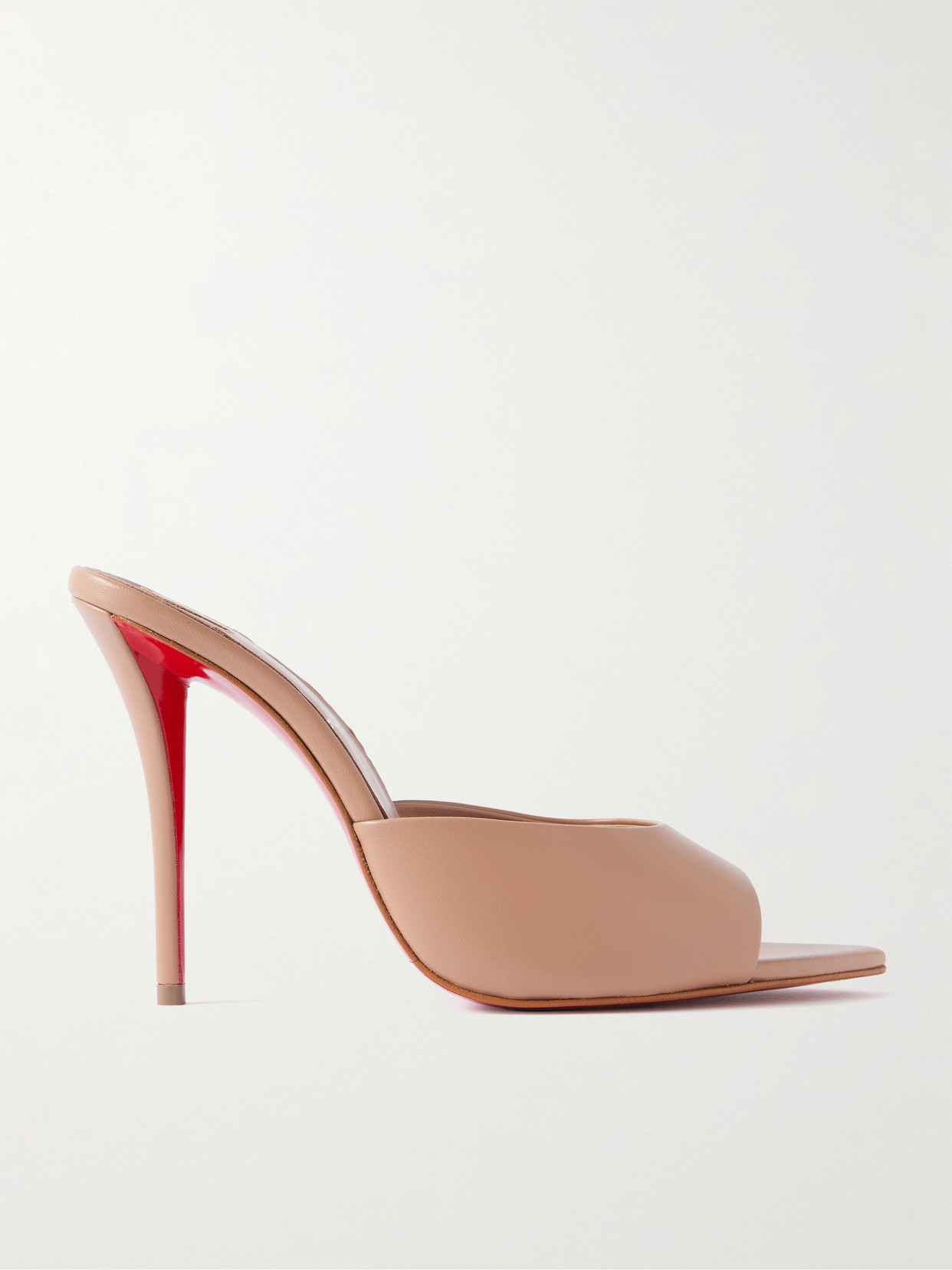 Christian Louboutin Miss Z 100 Leather Mules In Neutral