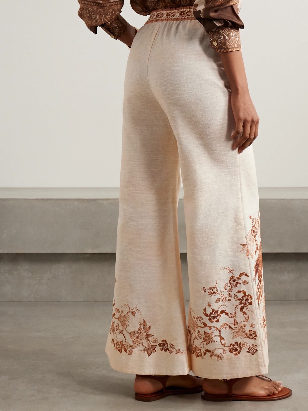 Zimmermann Ascension Printed Cotton Wide-leg Pants