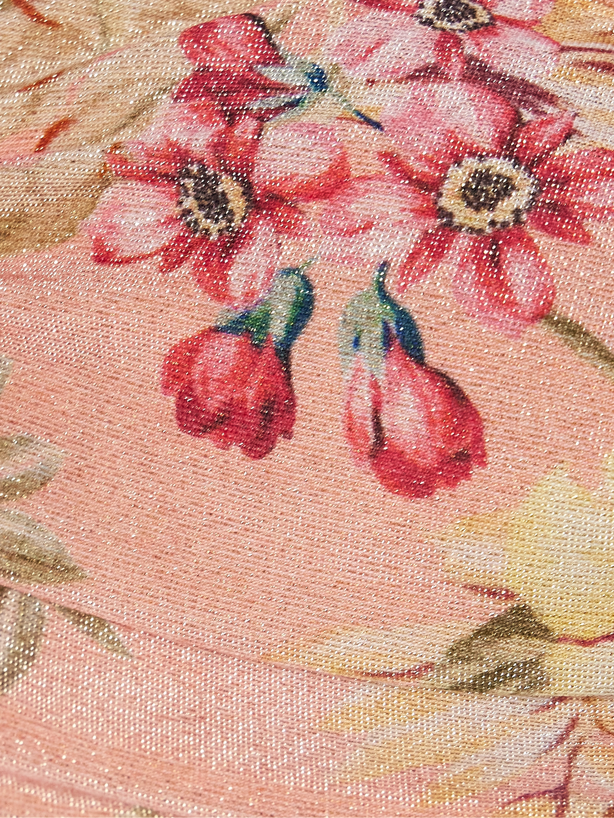 Zimmermann Coco tie-detailed floral-print metallic bandeau bikini top thumbnail