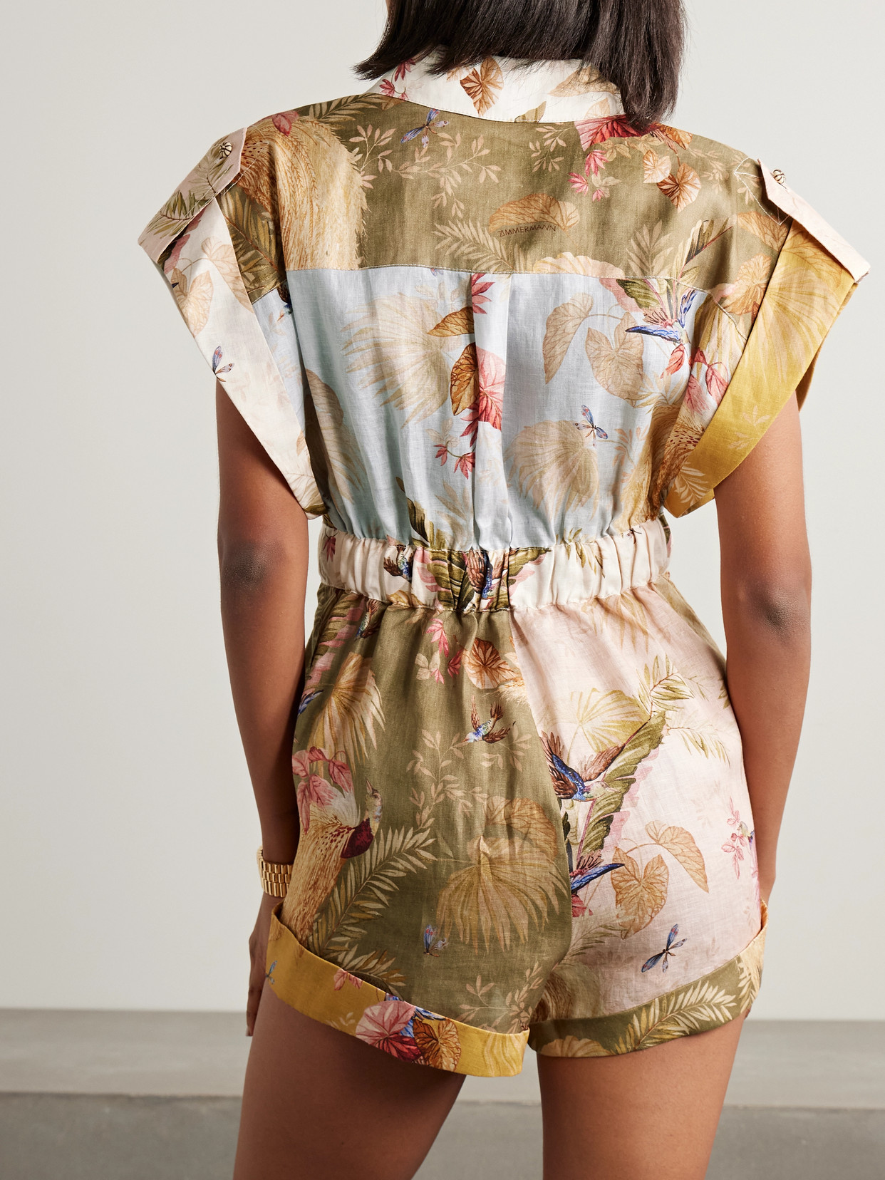 Zimmermann Ascension Floral-print Linen Playsuit