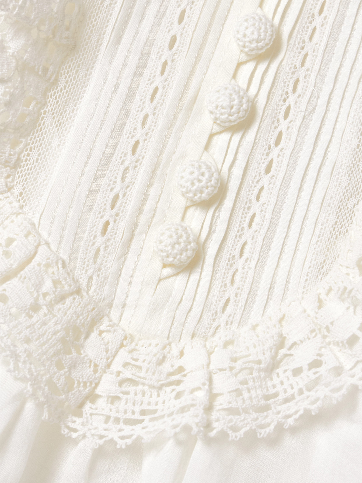 Zimmermann Ascension Lace And Crochet-trimmed Pintucked Ramie Blouse In White