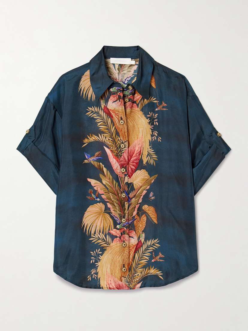 Zimmermann Ascension Printed Silk-satin Shirt