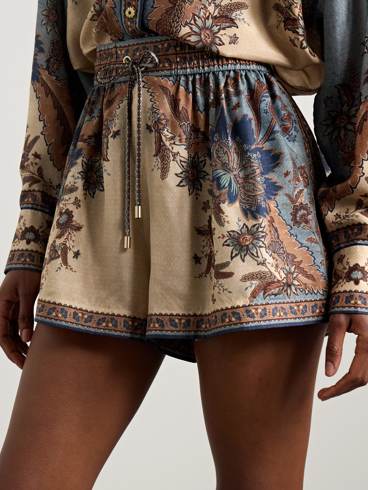ZIMMERMANN ASCENSION PRINTED SILK SHORTS