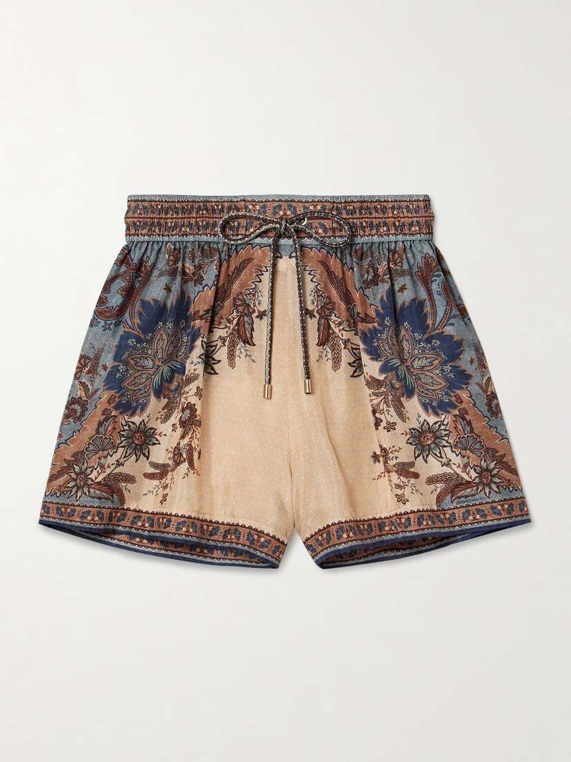 Zimmermann Ascension Printed Silk Shorts