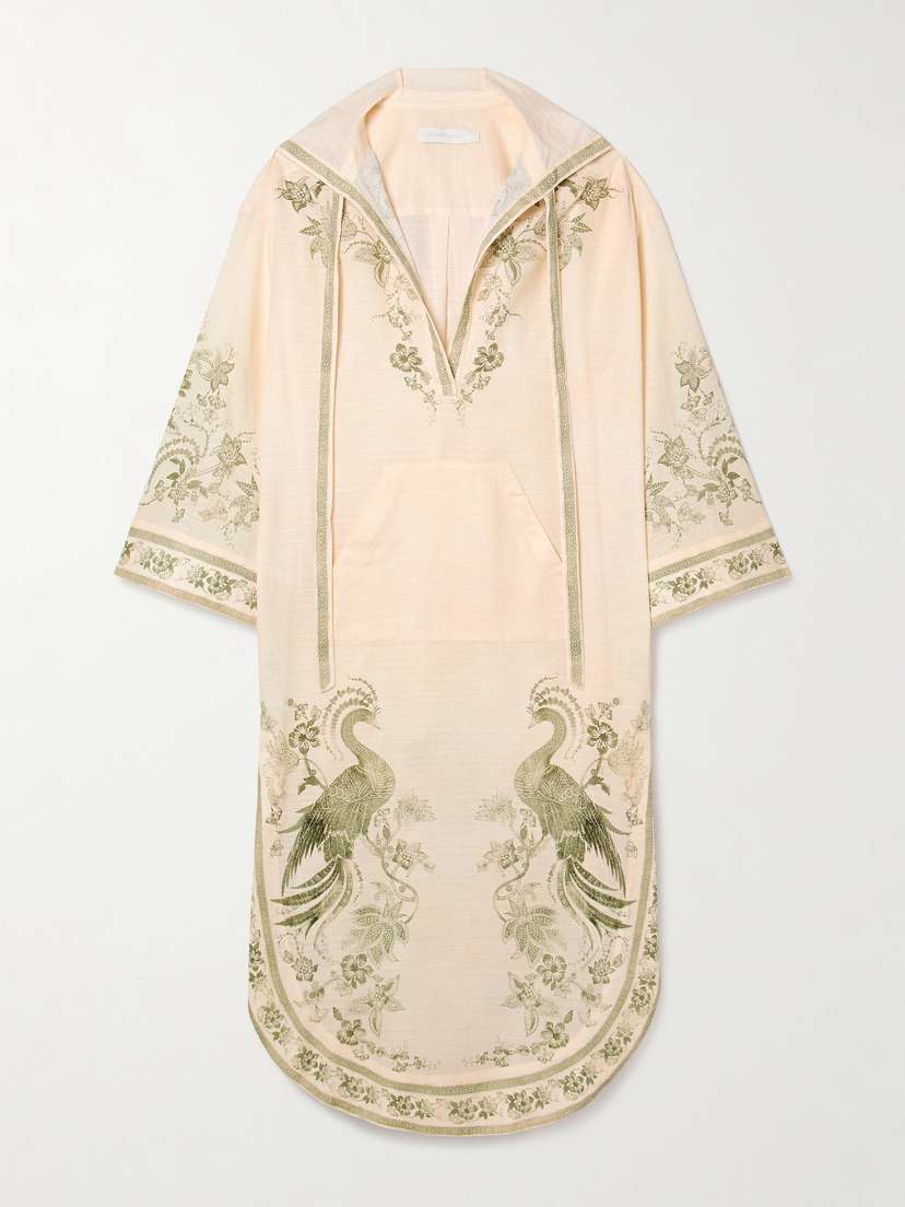 Zimmermann Ascension Hooded Printed Cotton-voile Midi Dress