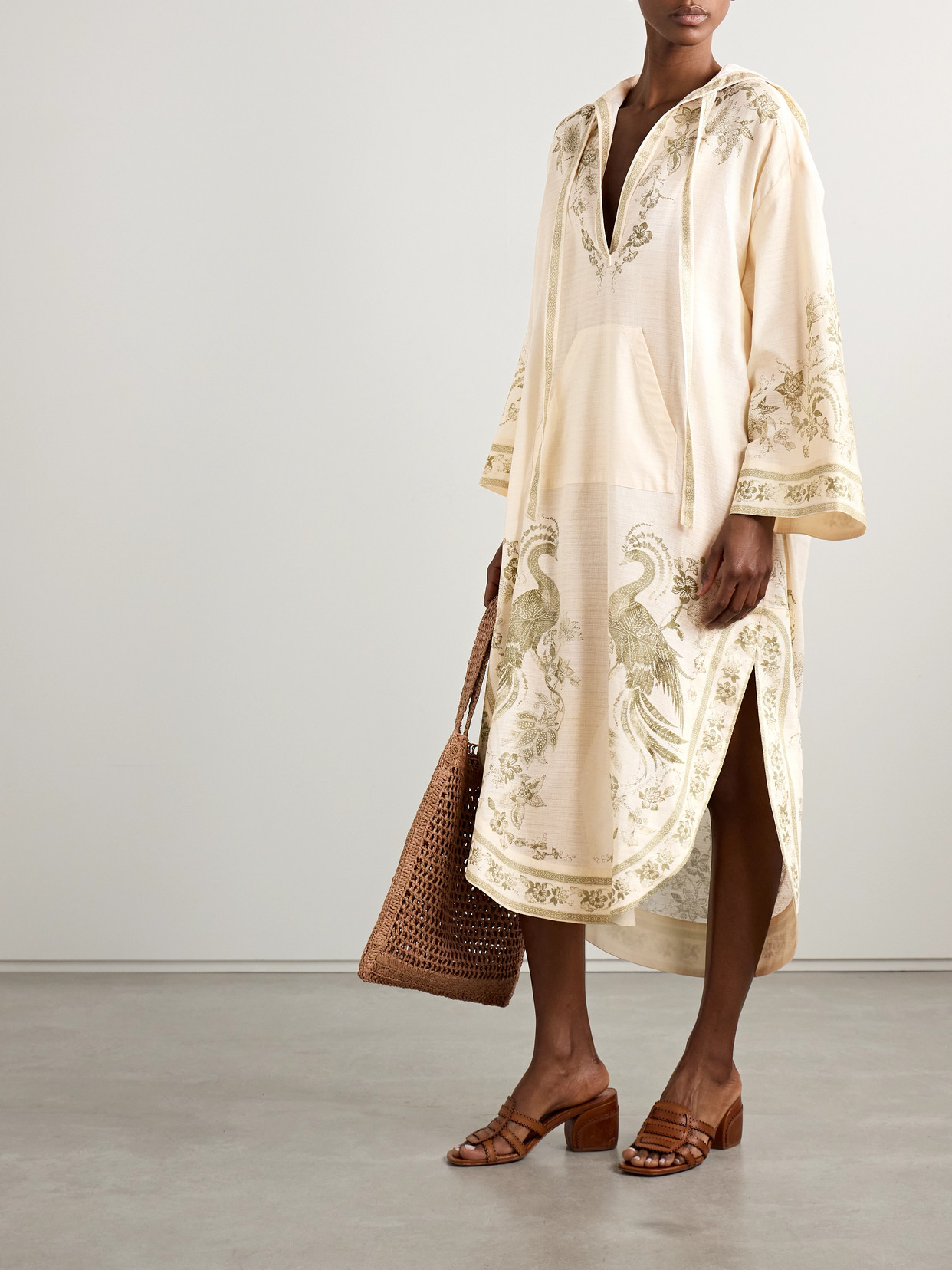 Zimmermann Ascension Hooded Printed Cotton-voile Midi Dress