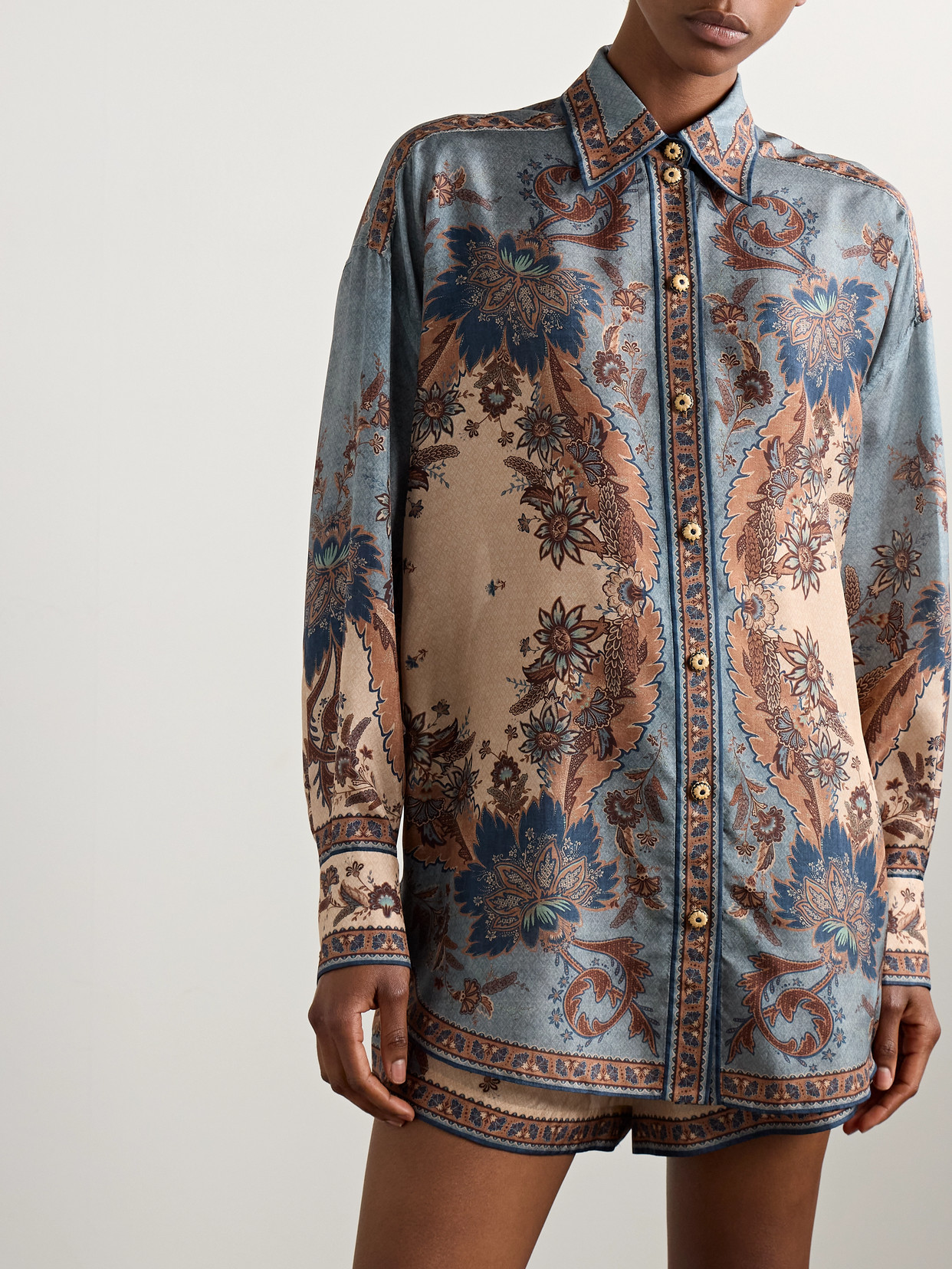 ZIMMERMANN ASCENSION PRINTED SILK SHIRT