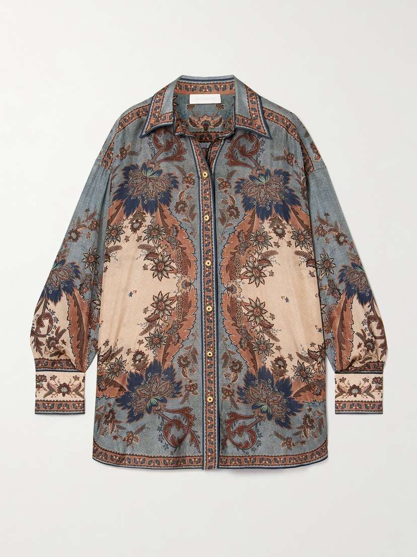 Zimmermann Ascension Printed Silk Shirt