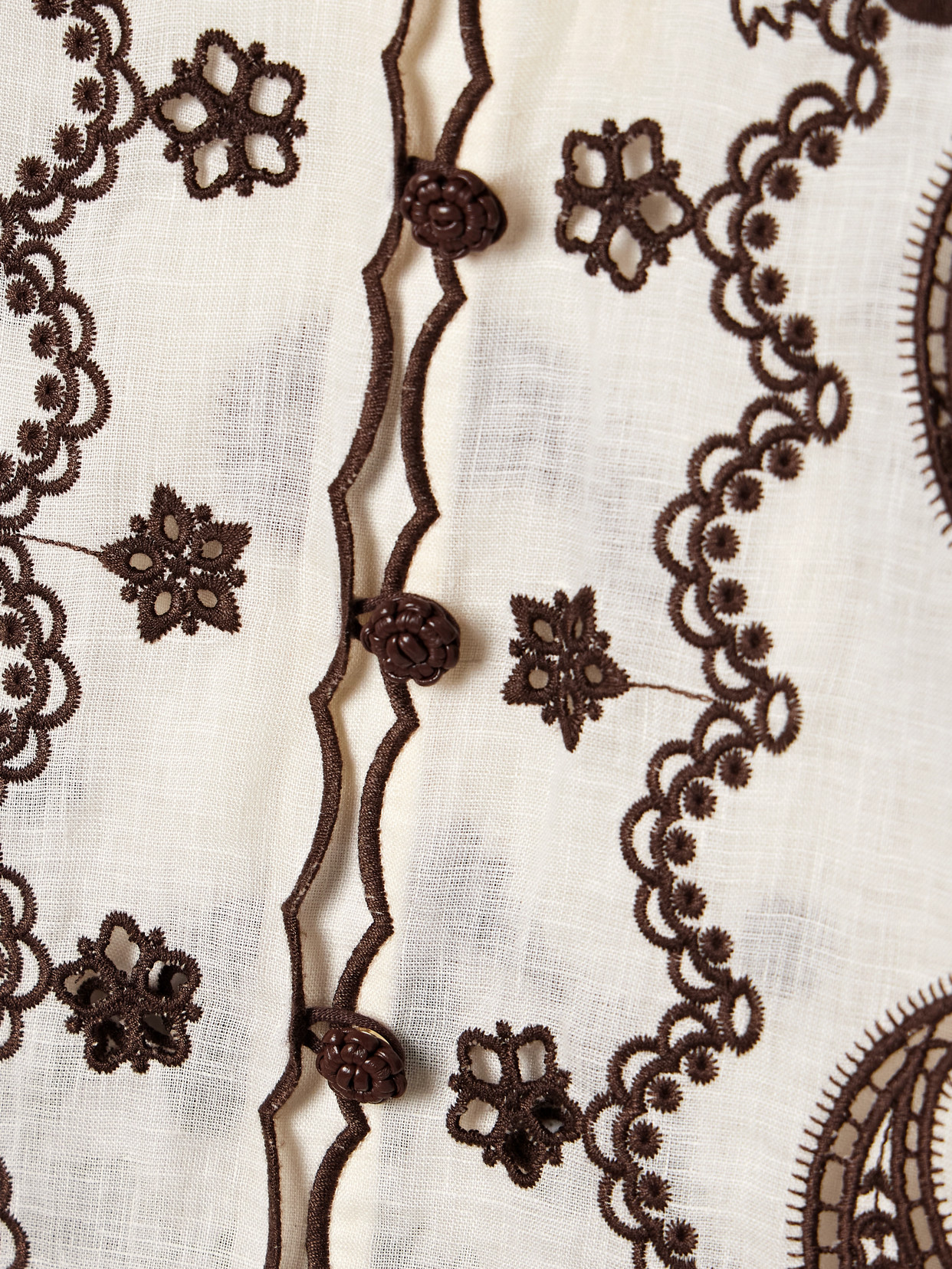 Shop Zimmermann Ascension Leather-trimmed Broderie Anglaise Linen Shirt