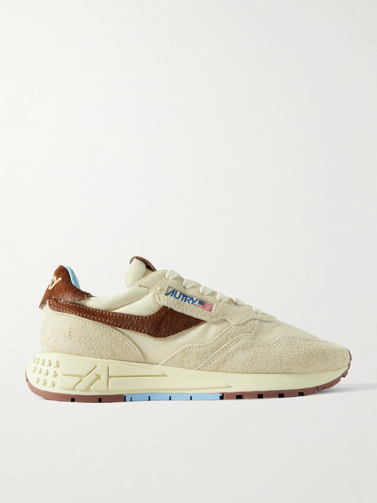 Autry - Reelwind Low Suede- And Pony Hair-trimmed Shell Sneakers - Cream — curated by 5 Star Luxe for weddings, travel and effortless style