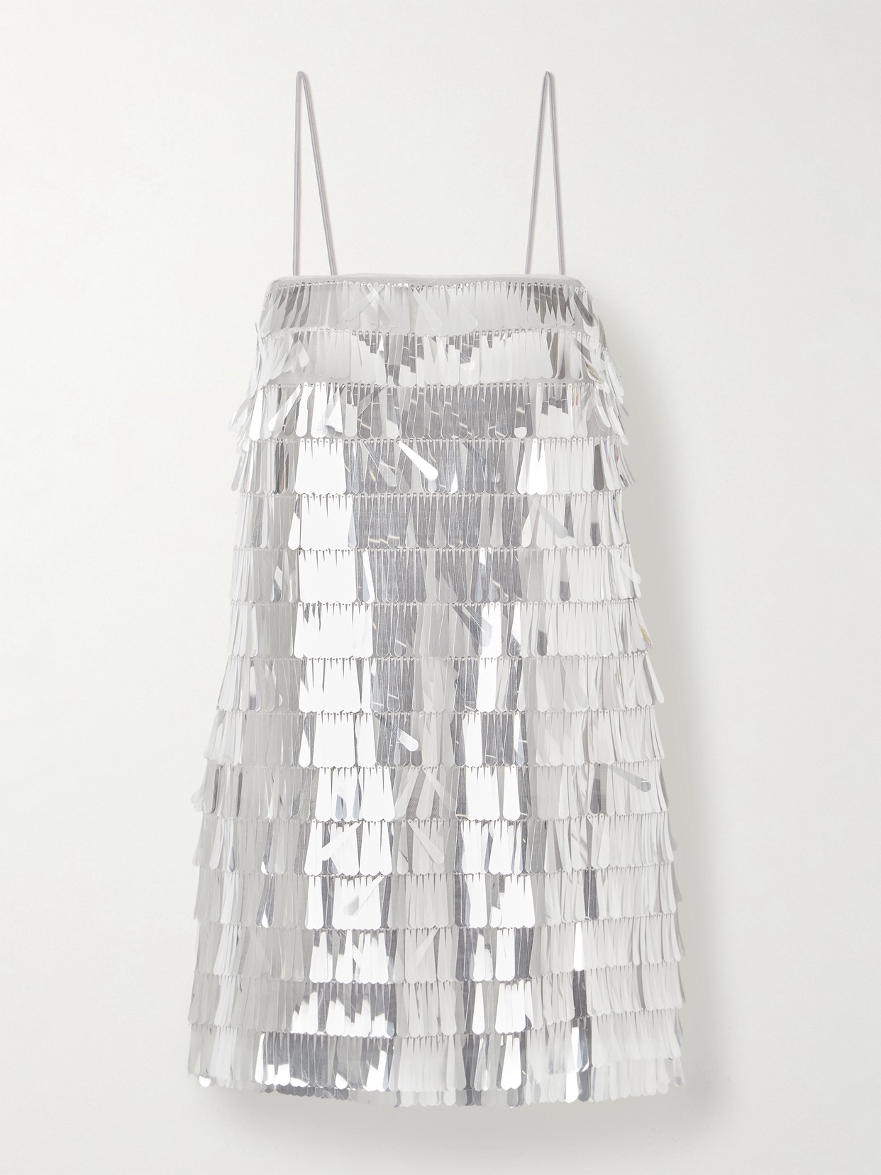 Retroféte Amalie Paillette-embellished Tulle Mini Dress In Silver