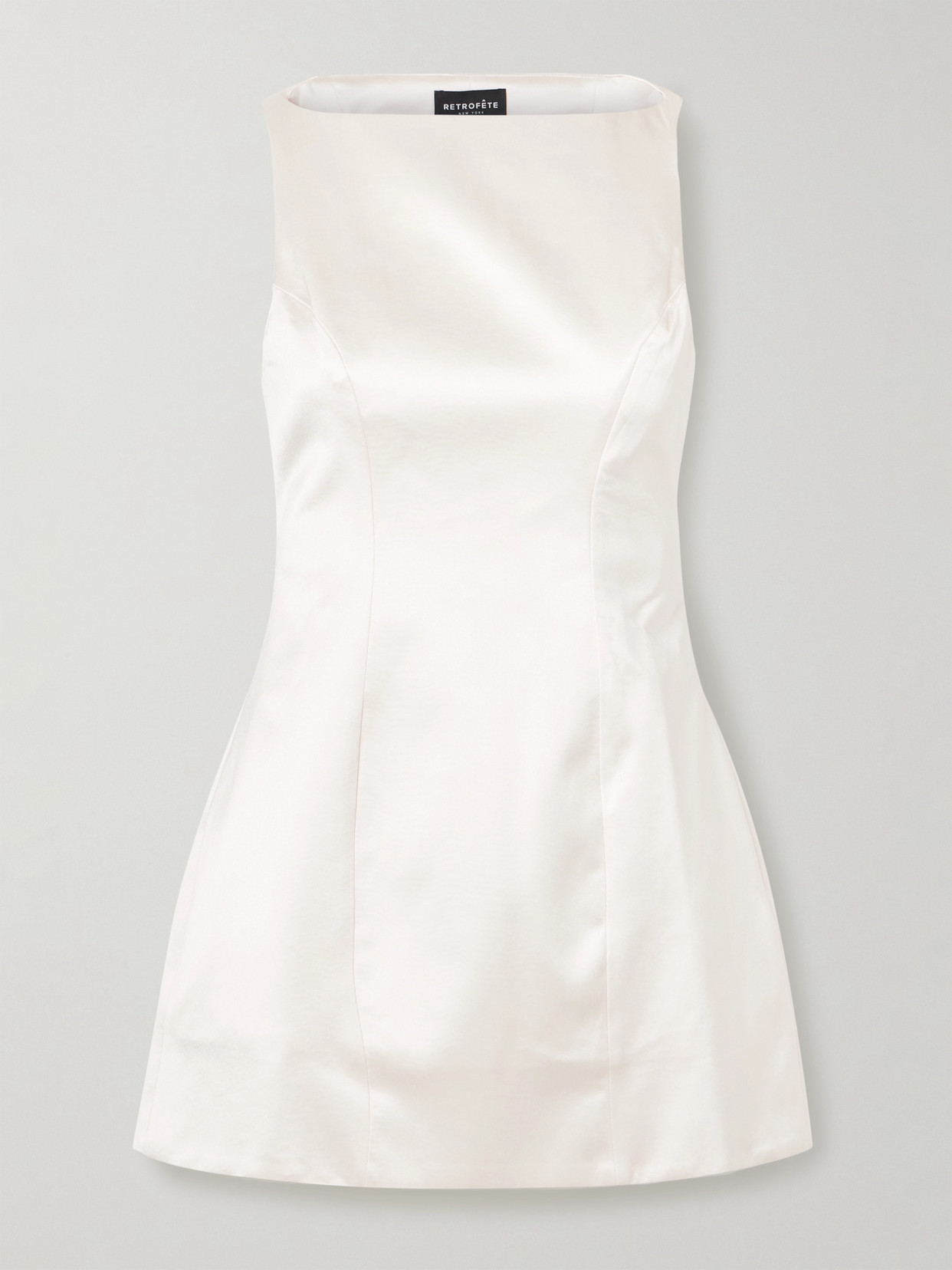 Retroféte Livle Duchesse-satin Mini Dress In White